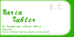maria kubler business card