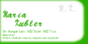 maria kubler business card